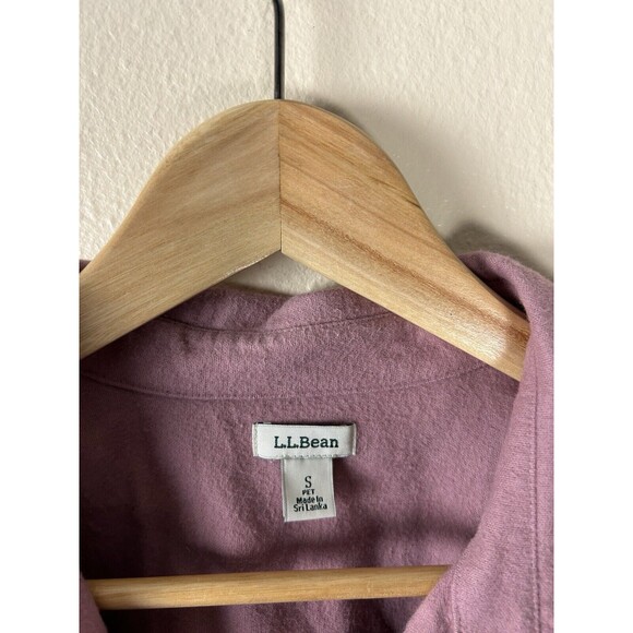 L.l.bean S Flannel Shirt Jacket Purple Thick Heavyweight Button Up - Picture 3 of 4